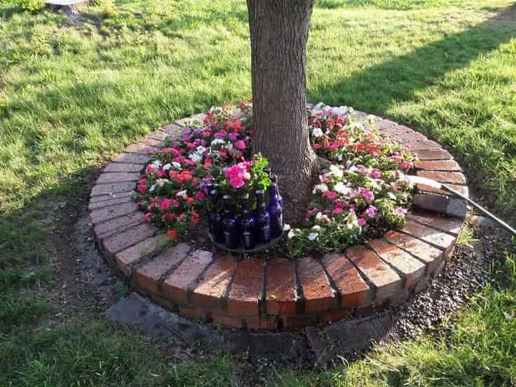 Raised flower Bed Tree Rings 