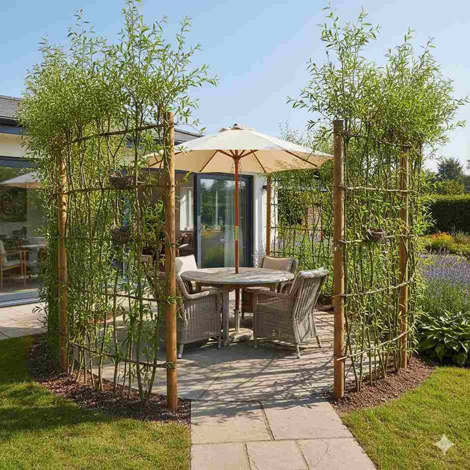 A Willow Hedge Fence With Wood