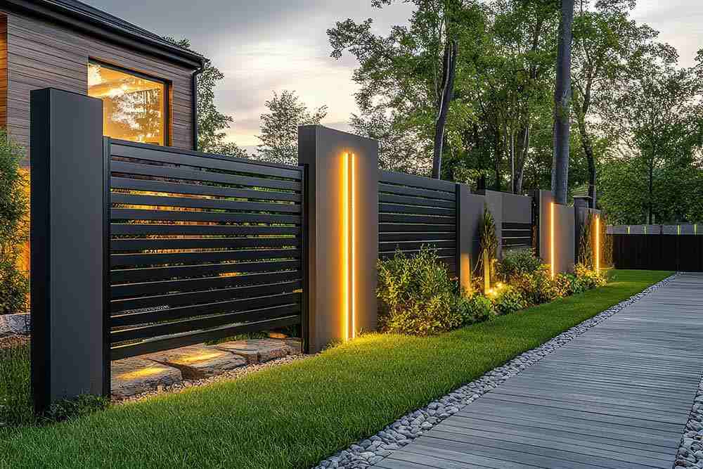 Aluminium Patio Fence With LED Lights