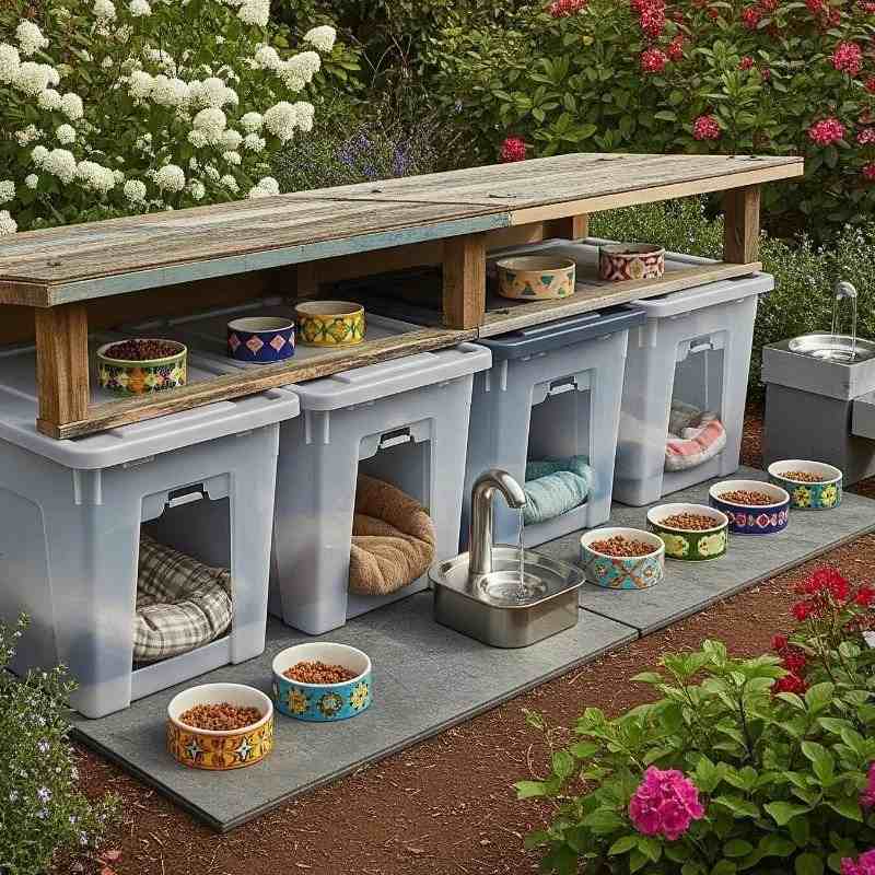 An Image Showing Animal Feeding Area in a Garden