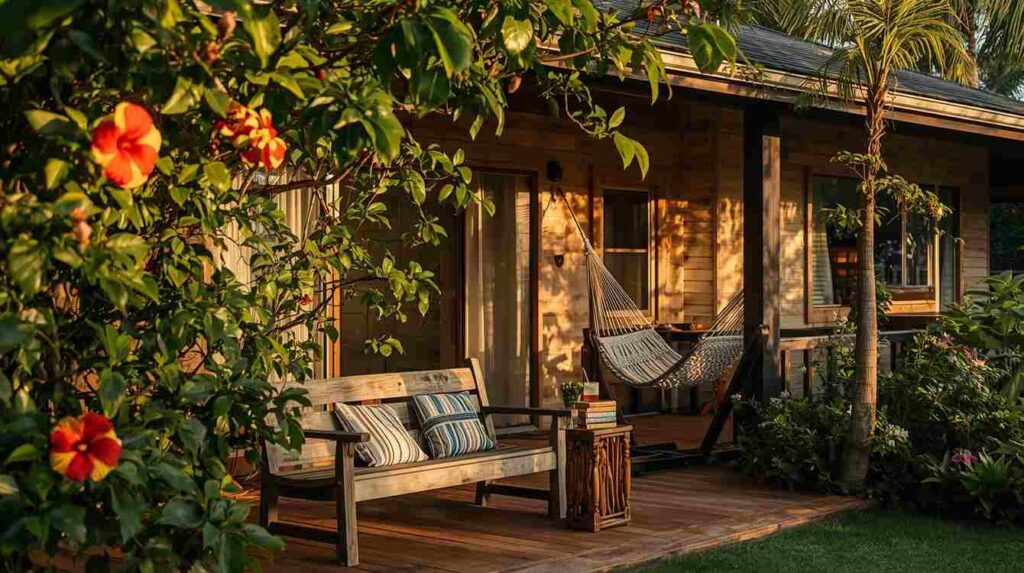An image of Hawaiian Outdoor Reading Space situated in front yard