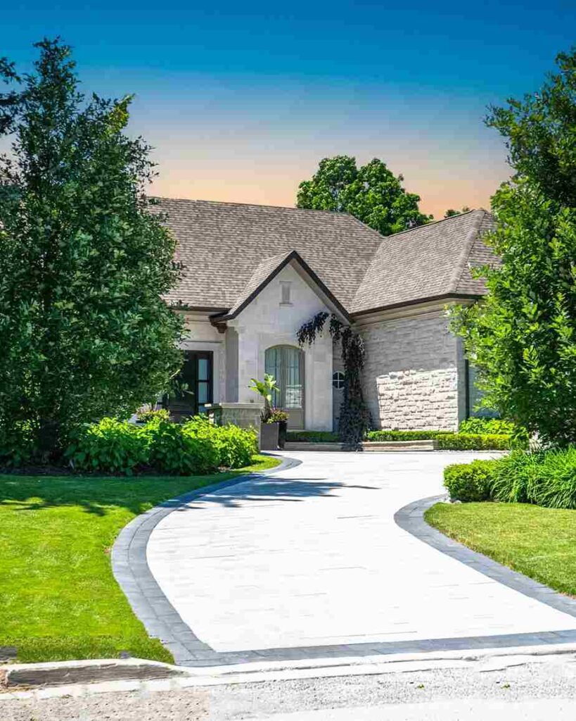 Concrete Curved Half Circle Driveway