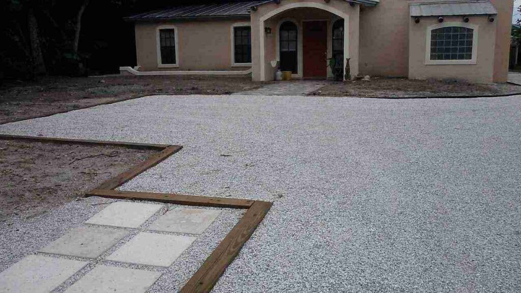 Crushed Seashell Driveway Extension