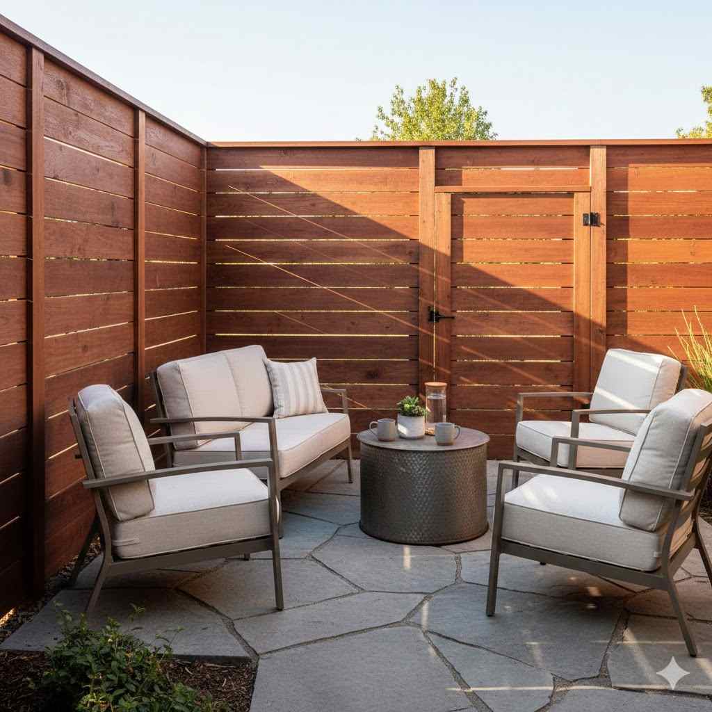 Double-Sided Western Redwood Fence
