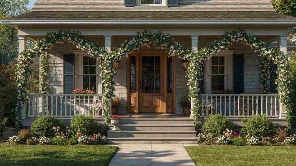 Floral Vines Porch Column for front yard