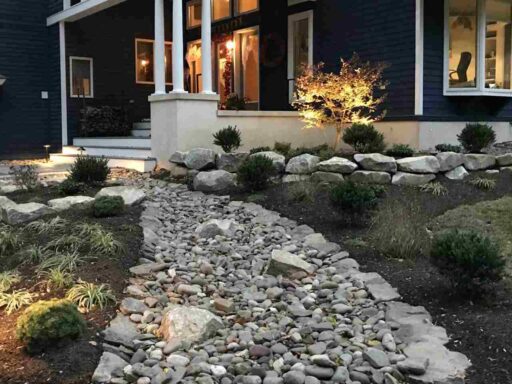 Front Yard River Rock Flower Bed Ideas Featured Image