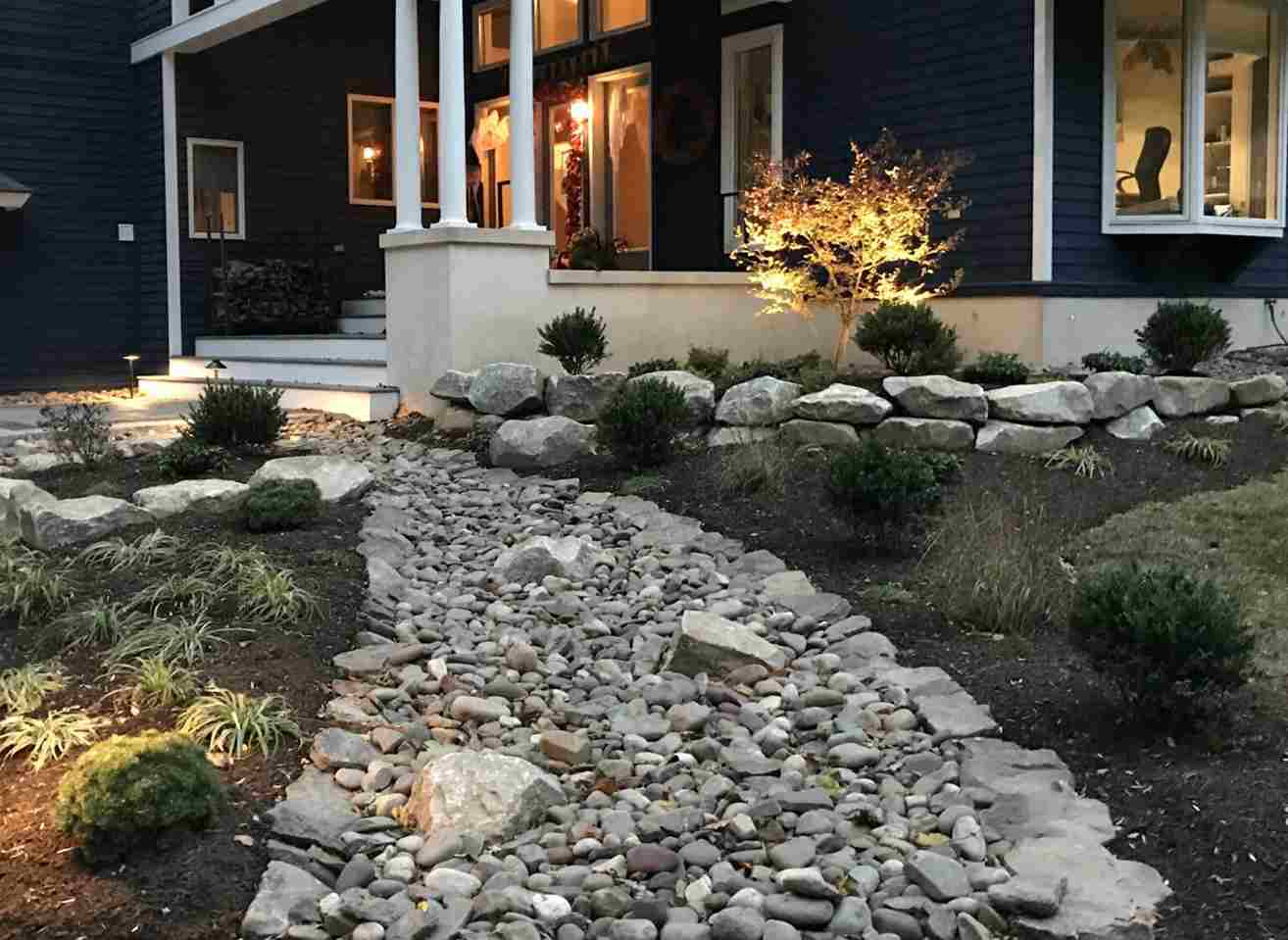 Front Yard River Rock Flower Bed Ideas Featured Image