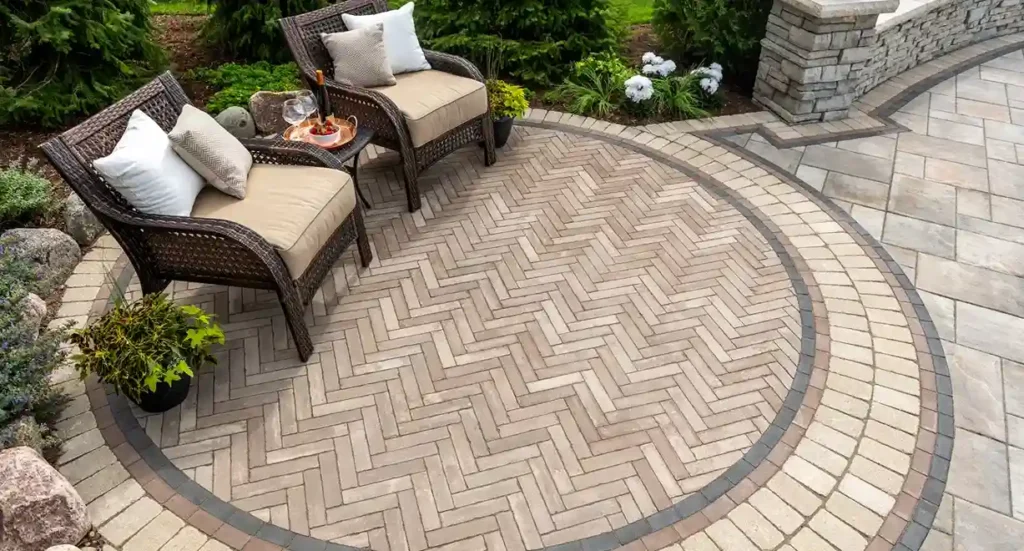 Herringbone Pattern for small patio