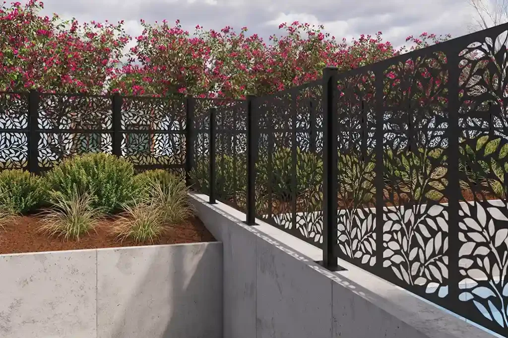 Laser-Cut Metal Panel Fences For Patio