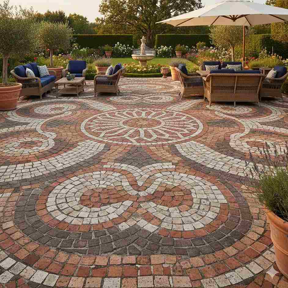 Mosaic Brick Pattern Patio