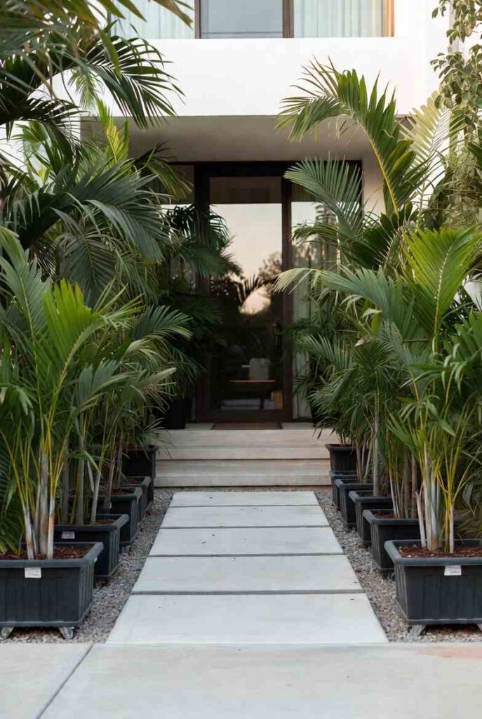 Palm Tree Planter Walkaway