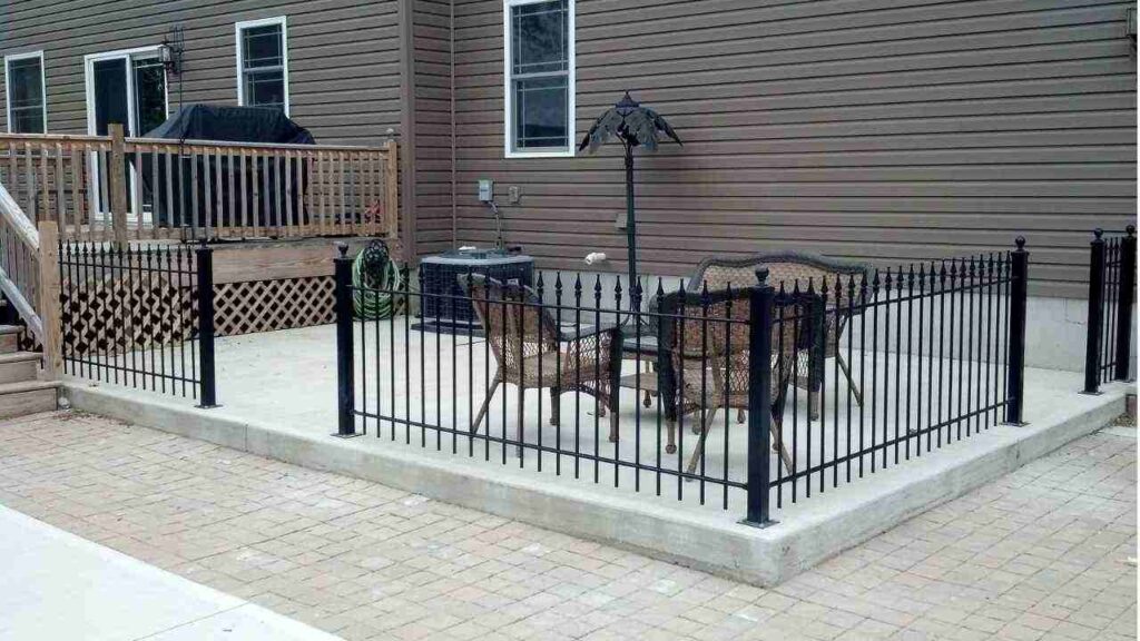 Patio With Wrought Iron Fence