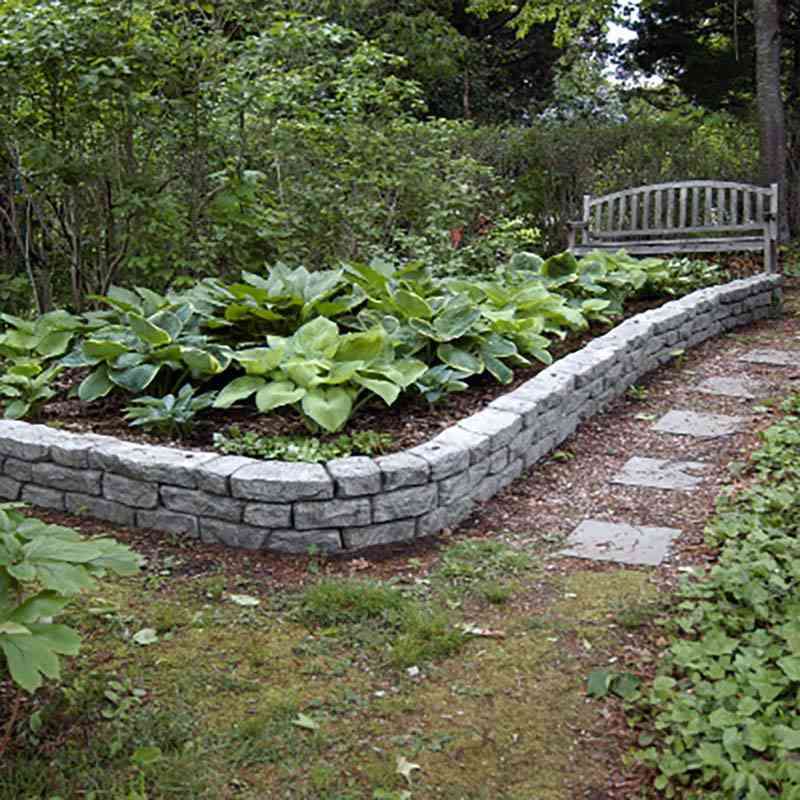 River Rock Paver With Raised Plant Beds