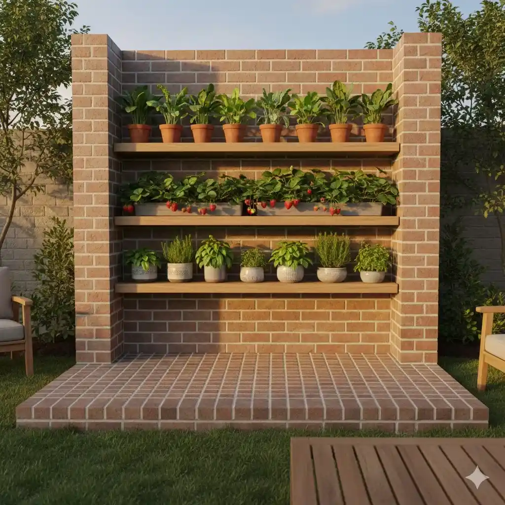 Stacked Brick Pattern for Vertical Gardening