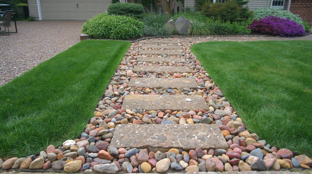 Stepping River Stone Pattern Garden