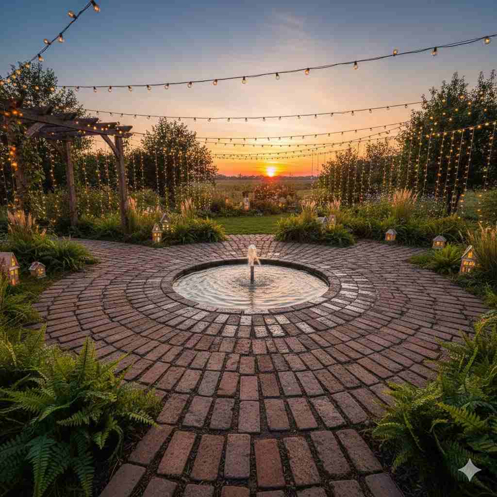 Sunburst Brick Pattern With Water Highlight