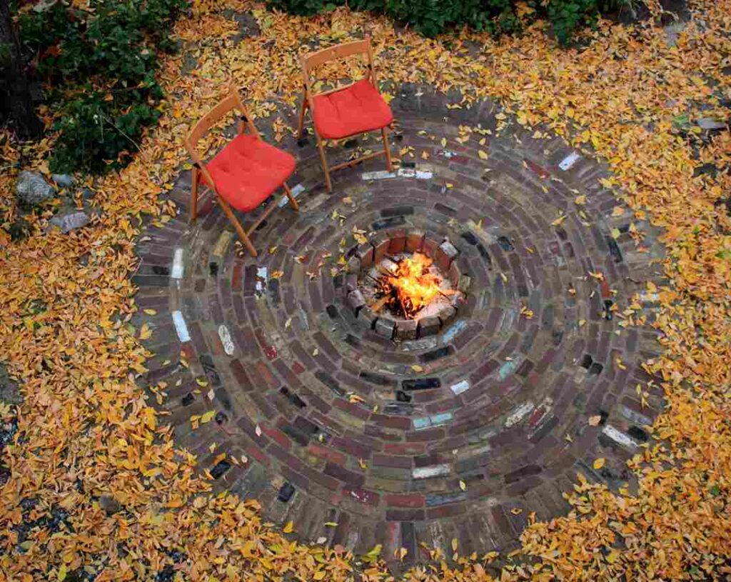 Whirling Vortex of Square Brick Patio Pattern