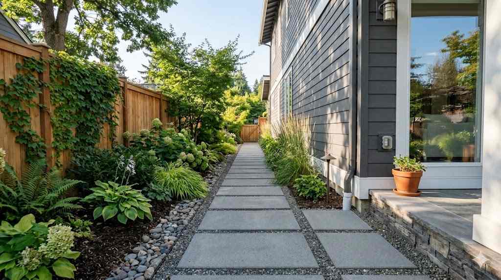 Concrete Paver Side Walkway