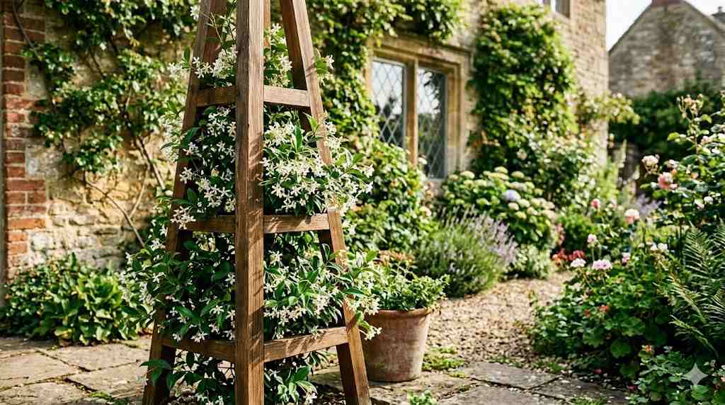 DIY Wooden Obelisk Jasmine Trellis