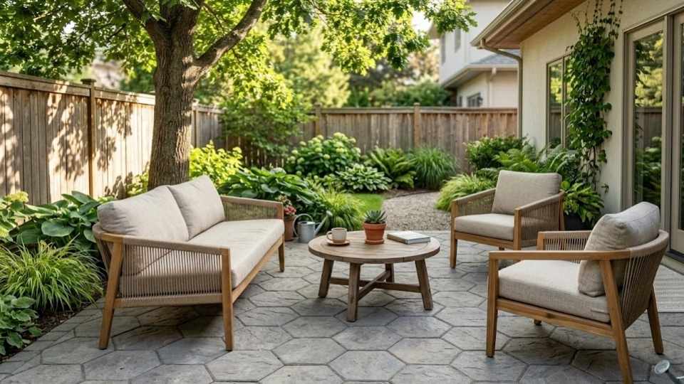 Hexagon Concrete Stone Patio