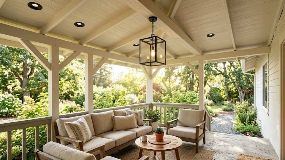 Light Feature Ceiling For Porch