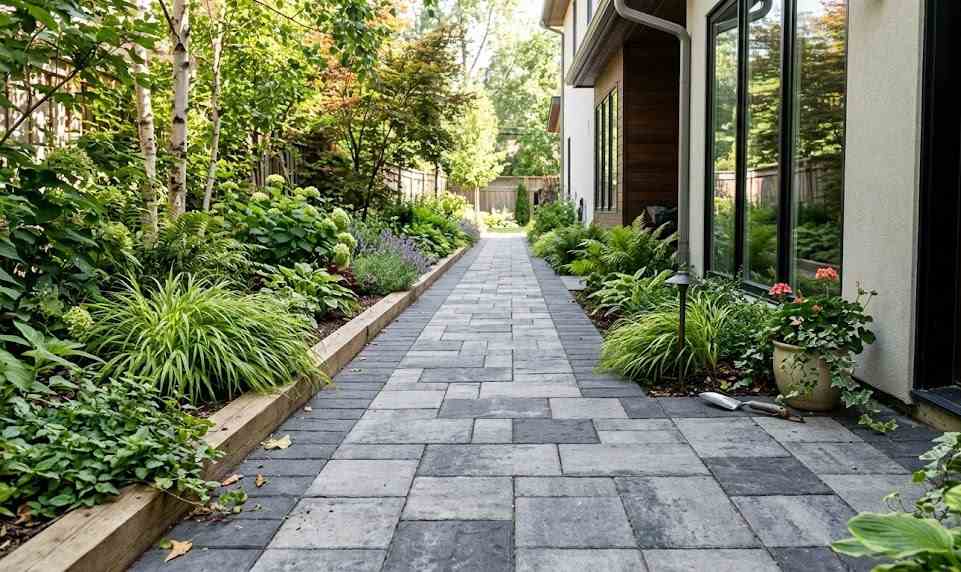 Monochrome Nicolock Paving Stone Ridge Sidewalk