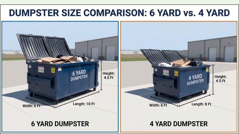 A Comparison of 6 Yard Dumpster To 4 Yard Dumpster 