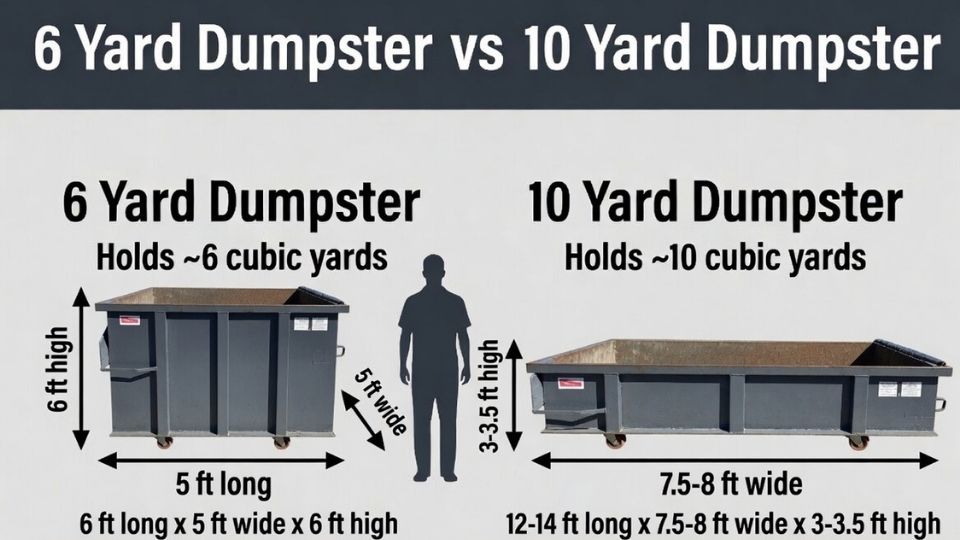 A Comparison of 6 Yard Dumpster Vs 10 Yard Dumpster 