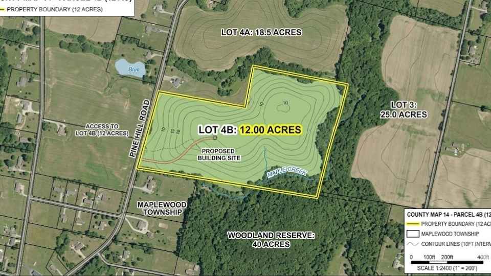 An Image Showing 12 Acres of Land on Map