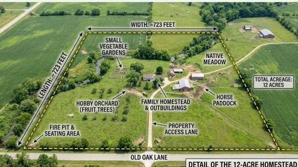 An Image Showing 12 Acres of Land