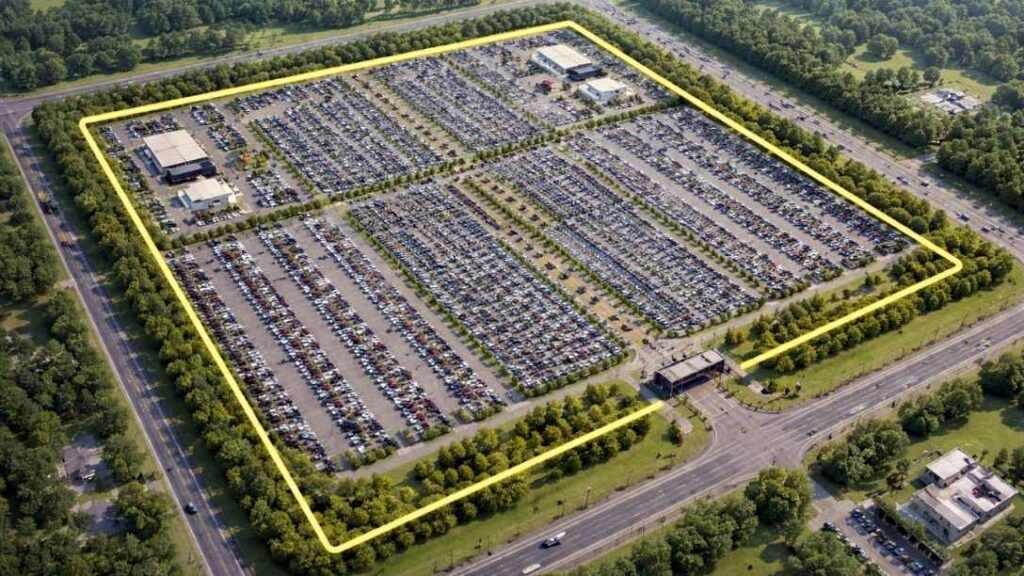 An Image Showing 25 Acres of Land On A Map Used For Parking Purposes