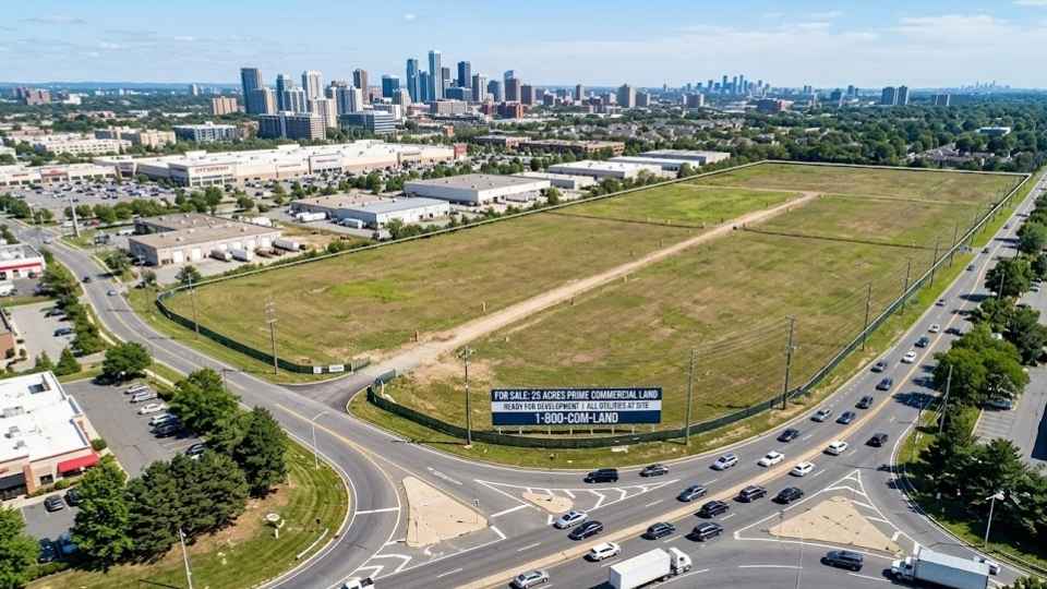 An Image Showing 25 Acres of Land Used For Commercial Operation
