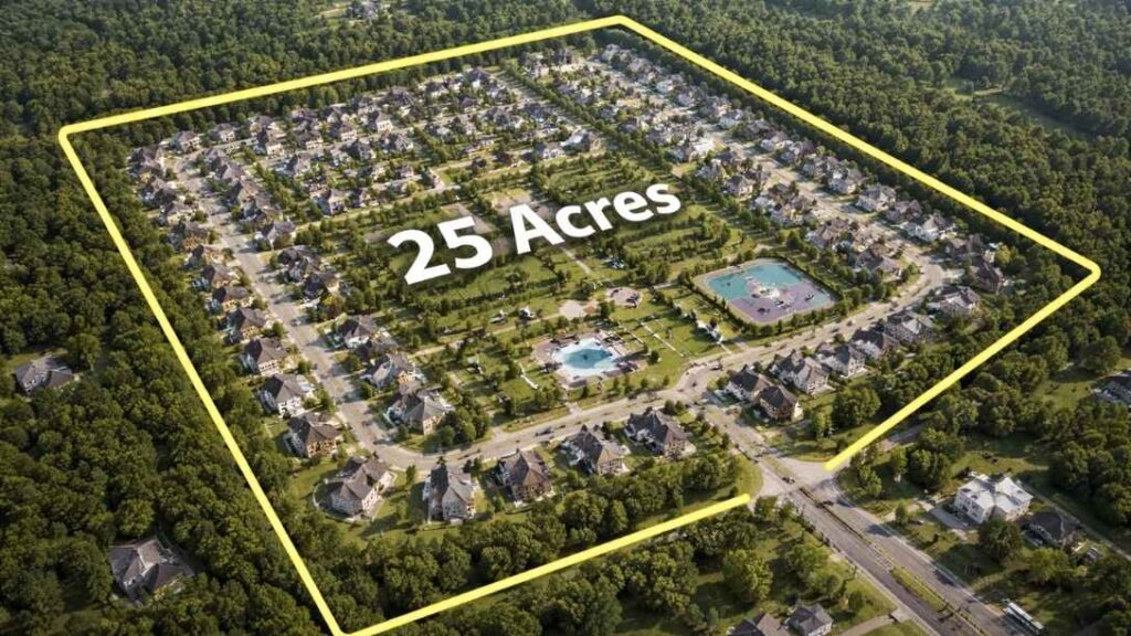 An Image Showing 25 Acres of Land Used For Residential Development 