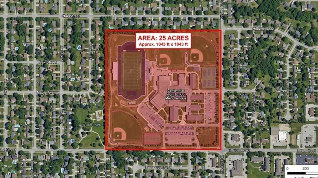 An Image Showing 25 Acres of Land on a Map