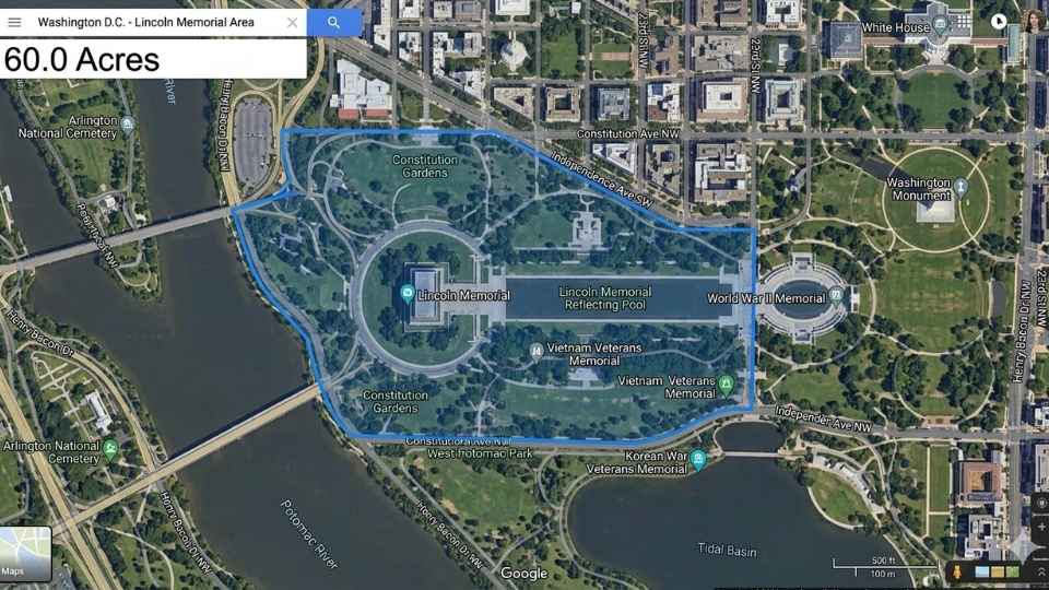 An Image Showing 60 Acres of Land on Map