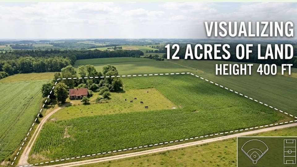 An Image Visually Showing 12 Acres of Land