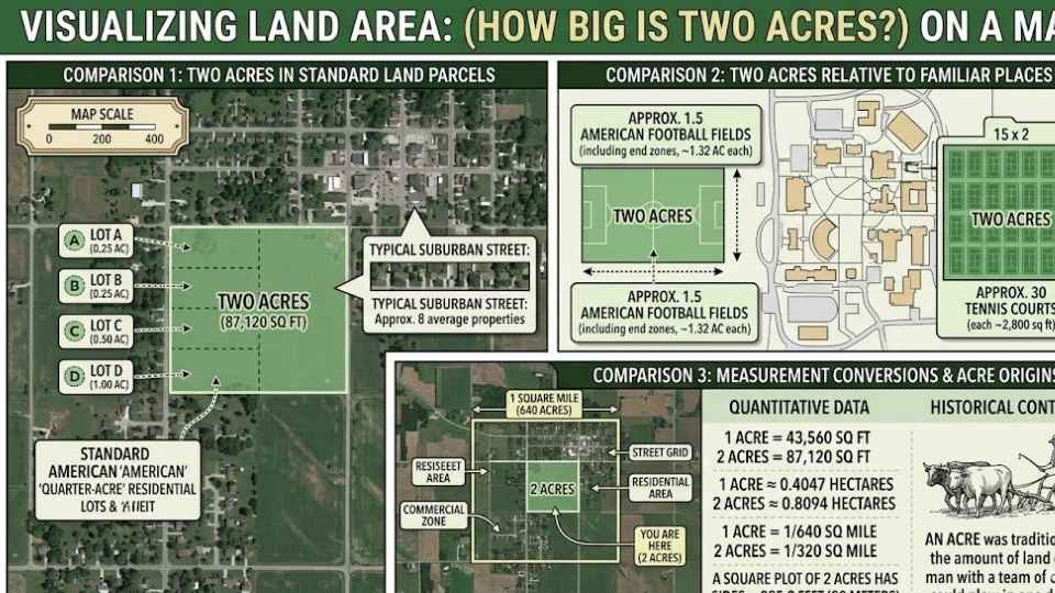 An Image showing 2 Acres of Land on Map