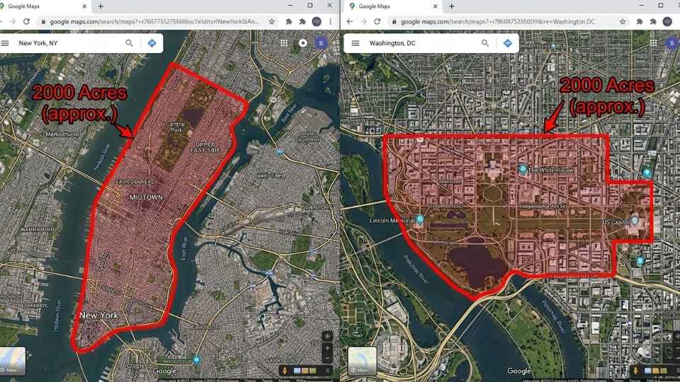 An Image showing 2000 Acres of Land on Map