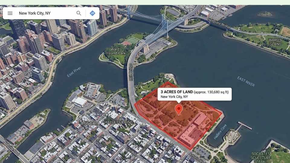 An Image showing 3 Acres of Land on a Map