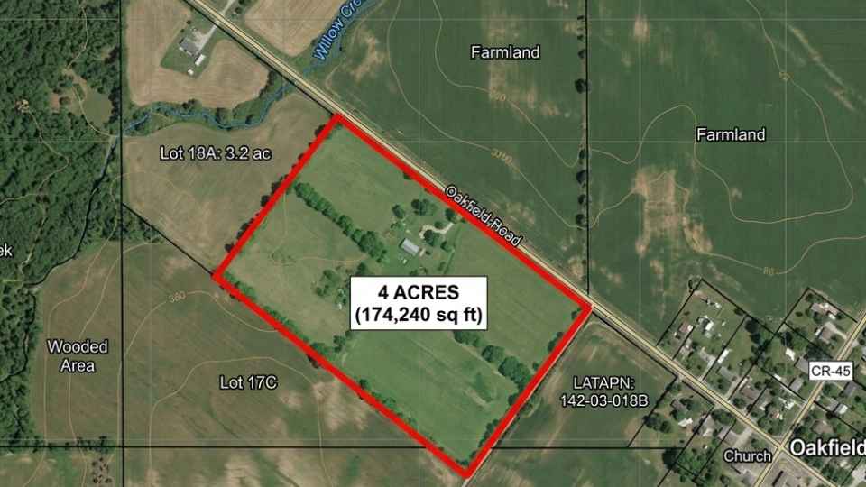 An Image showing 4 Acres of Land on map